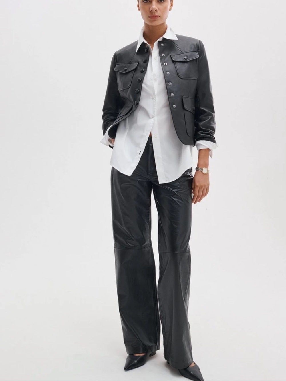 rag & bone Women’s Cam Relax Fit Black Leather NEW WITH TAGS SIZE: 28 - Picture 5 of 13